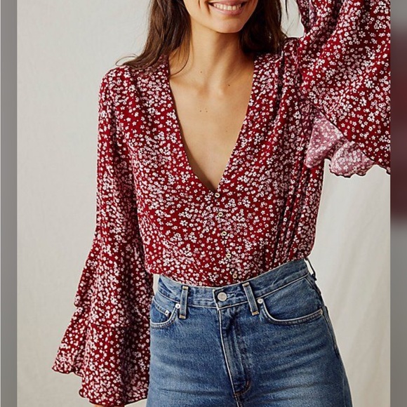 Free People Tops - Free People Ditsy Floral Bodysuit SOLD OUT ONLINE